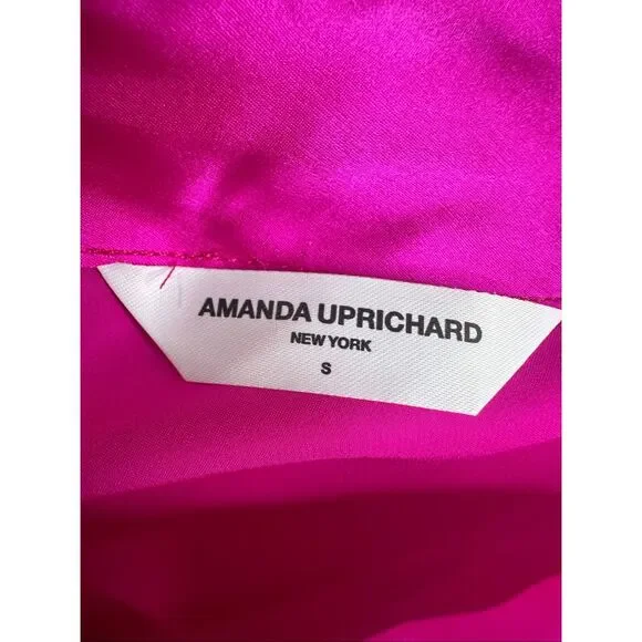 Amanda Uprichard Hot Pink Silk One-Shoulder Mini Dress Size Small - Picture 8 of 8